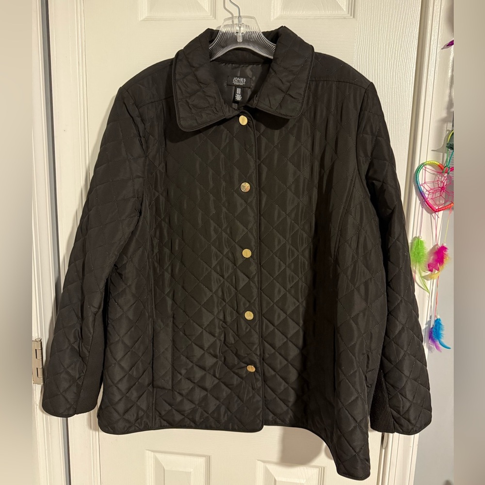 Jones New York Quilted Black Jacket
